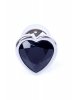 Plug-Jewellery Silver  Heart PLUG- Black